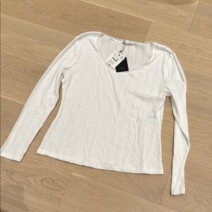 Zara Pointelle Long sleeve top